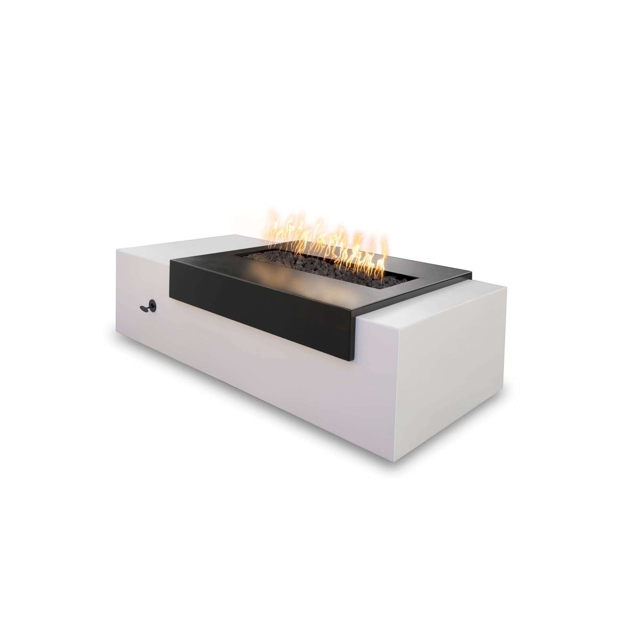 The Outdoor Plus Rectangular Moonstone Fire Pit - Powder Coated Metal-Low Voltage Electronic Ignition
