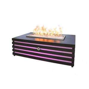 The Outdoor Plus Rectangular Amina Fire Pit - Powder Coated Metal-Low Voltage Electronic Ignition