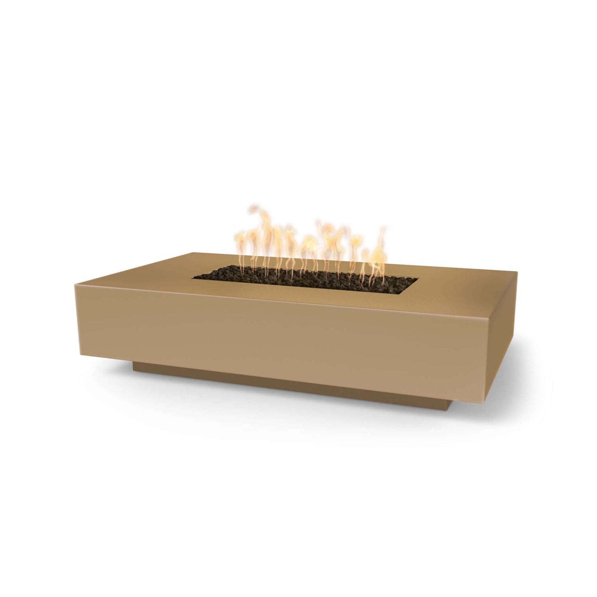 The Outdoor Plus Rectangular Cabo Fire Pit - Powder Coated Metal-Low Voltage Electronic Ignition