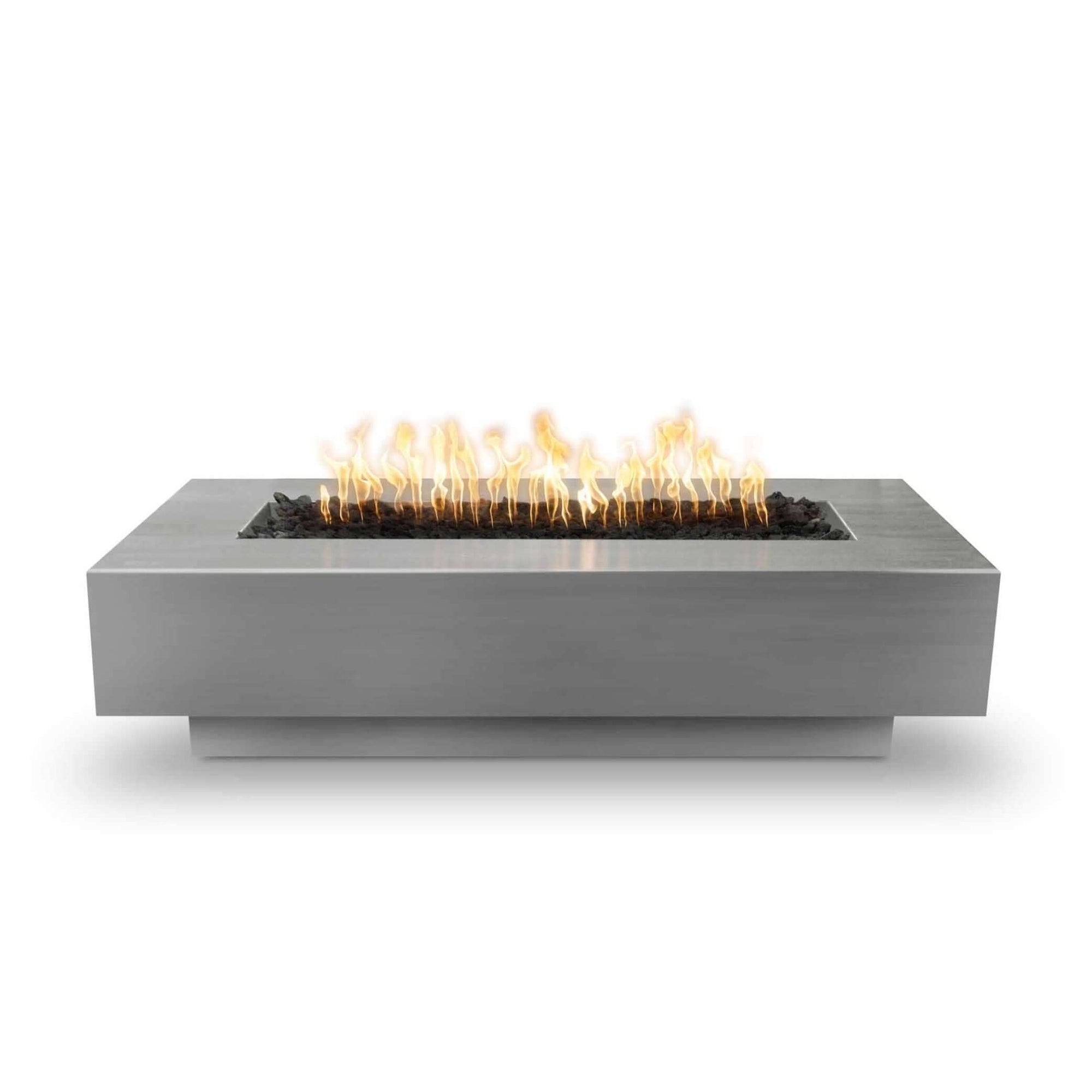 The Outdoor Plus Rectangular Coronado Fire Pit - Stainless Steel-Low Voltage Electronic Ignition