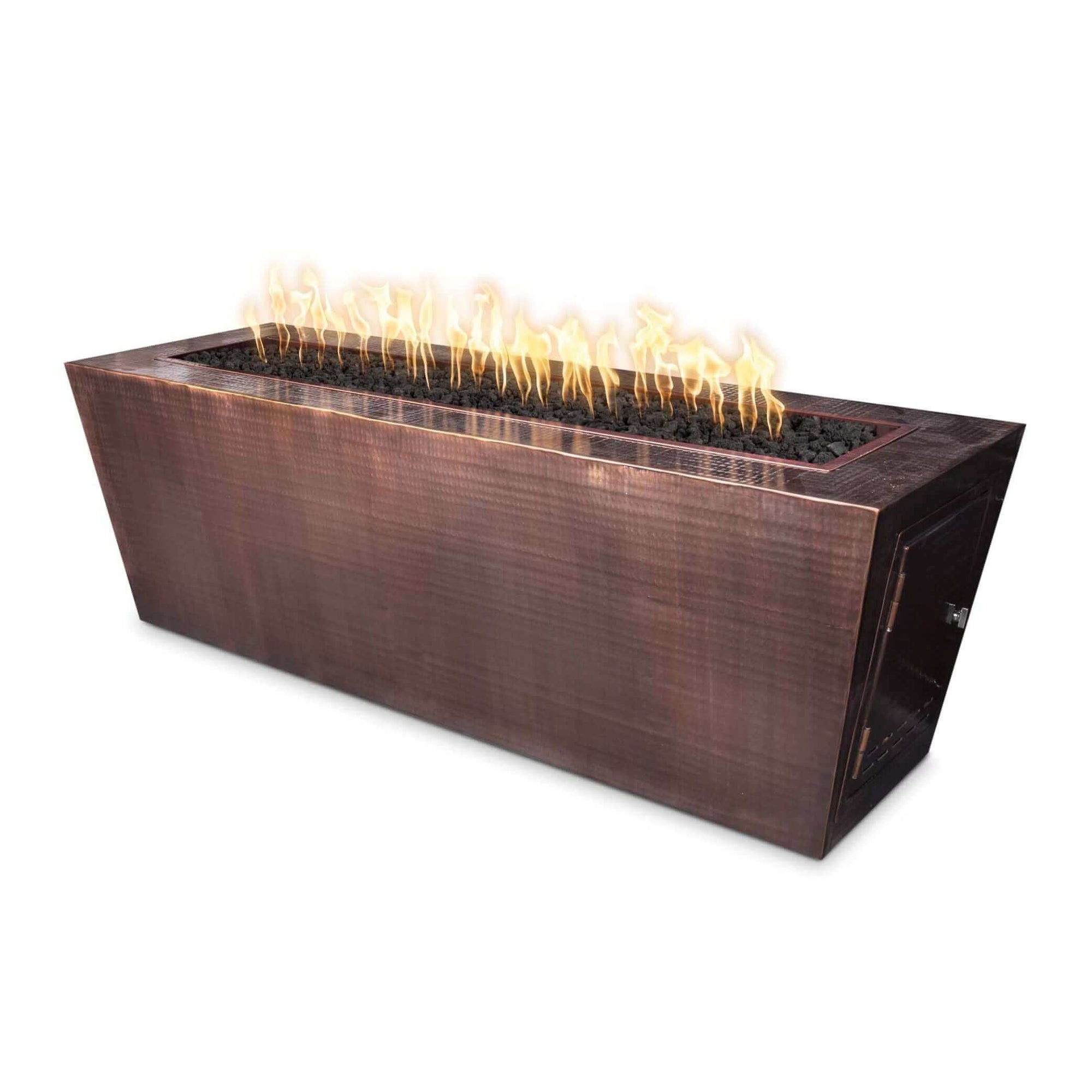 The Outdoor Plus Rectangular Mesa Fire Pit - Copper-Low Voltage Electronic Ignition