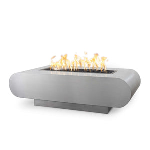 The Outdoor Plus Rectangular La Jolla Fire Pit - Stainless Steel-Low Voltage Electronic Ignition