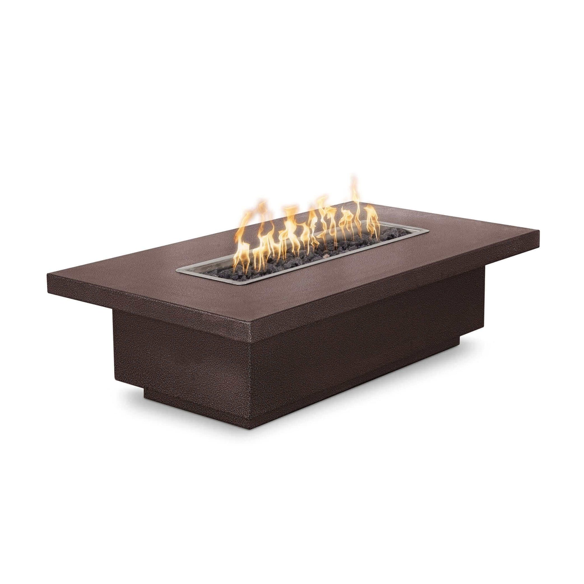 The Outdoor Plus Rectangular Fremont Fire Table - Copper - 15"-Low Voltage Electronic Ignition