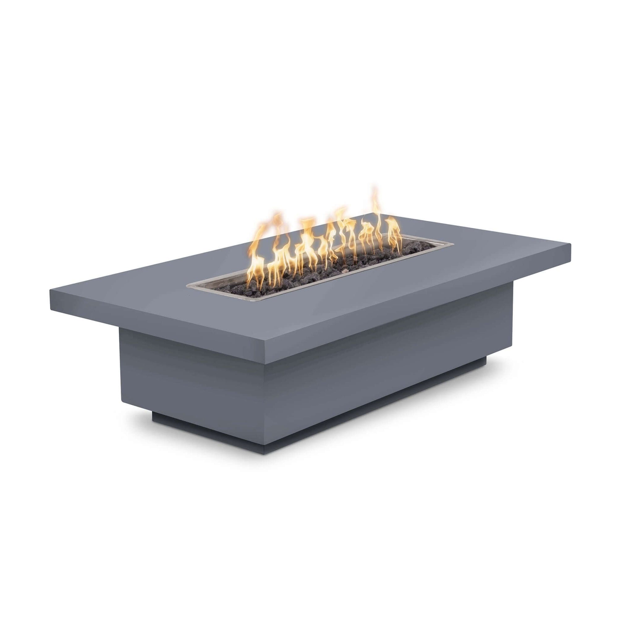 The Outdoor Plus Rectangular Fremont Fire Table - Stainless Steel - 15"-Low Voltage Electronic Ignition
