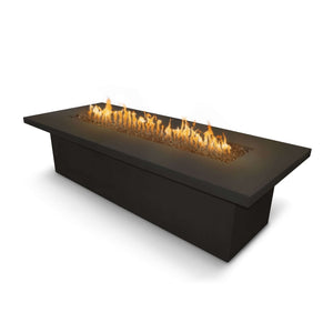 The Outdoor Plus Rectangular Newport Fire Table - GFRC Concrete-Match Lit