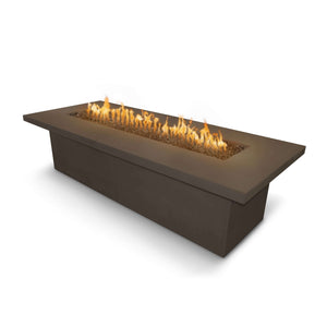The Outdoor Plus Rectangular Newport Fire Table - GFRC Concrete-Match Lit with Flame Sense
