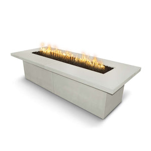 The Outdoor Plus Rectangular Newport Fire Table - GFRC Concrete-Match Lit with Flame Sense