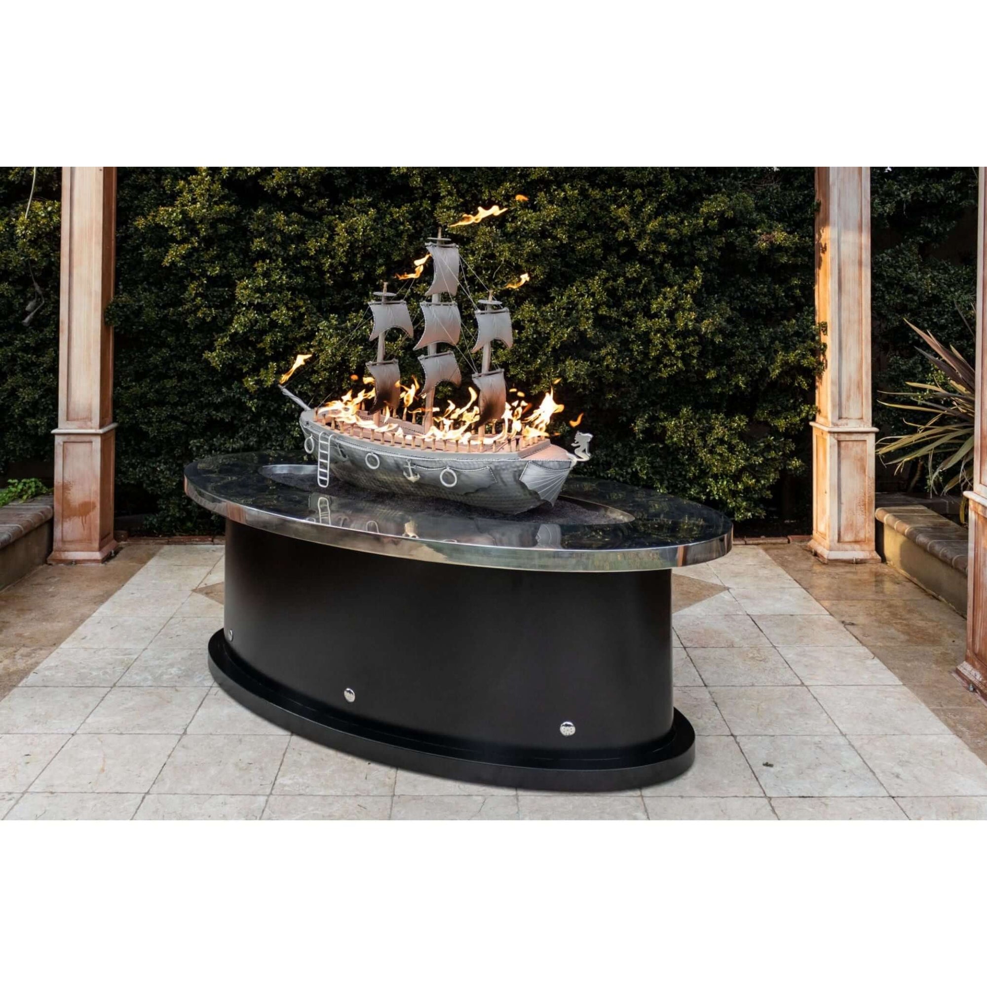 The Outdoor Plus Rectangular La Pinta Fire Table - Stainless Steel-72"