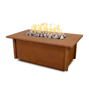 The Outdoor Plus Rectangular Salinas Fire Table - Copper-Low Voltage Electronic Ignition