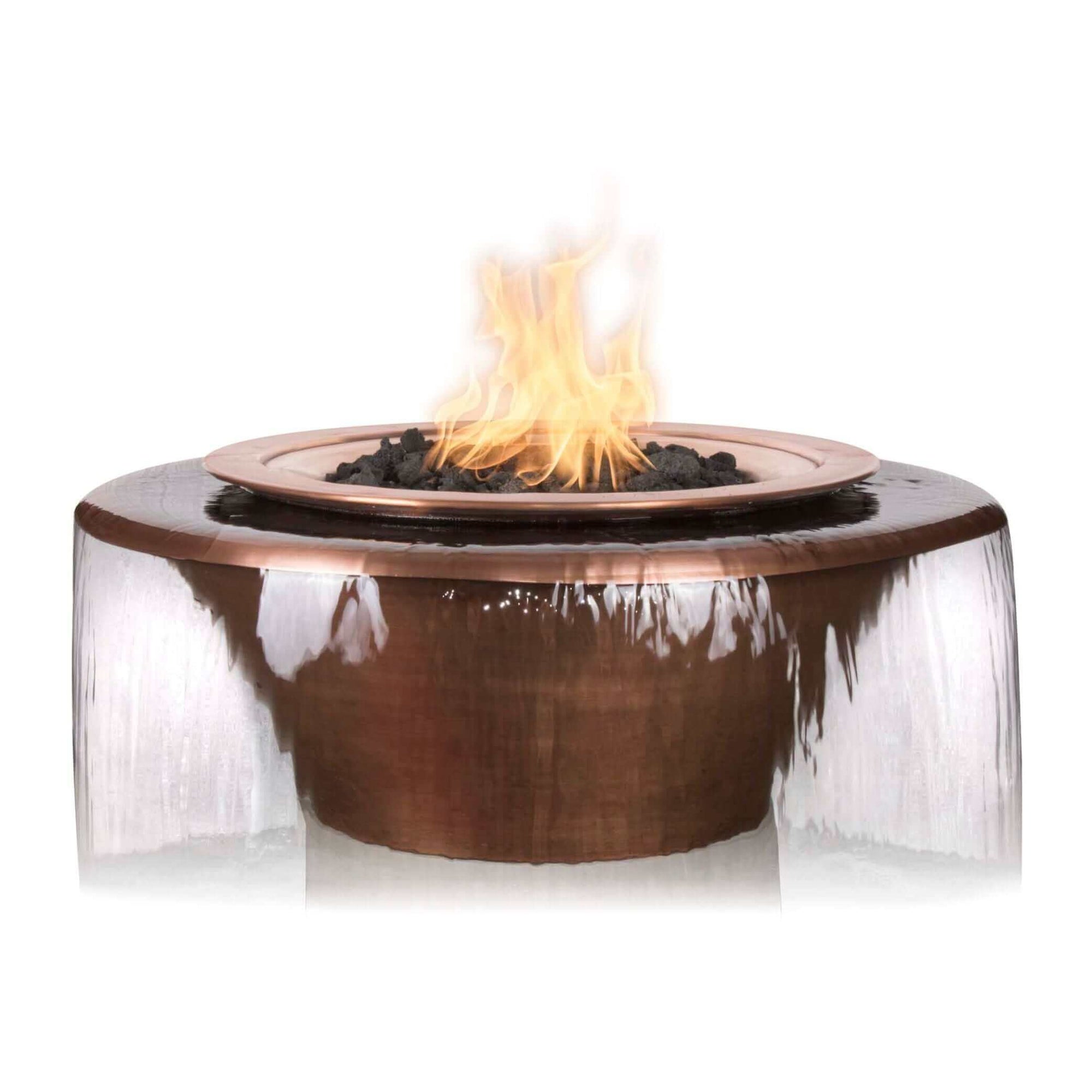 The Outdoor Plus Round Cazo Fire & Water Bowl - Copper-Low Voltage Electronic Ignition