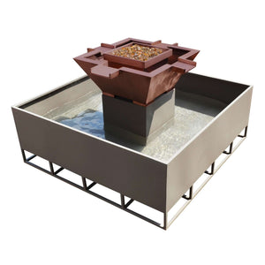 The Outdoor Plus Square Olympian Fire & Water Fountain - Copper-