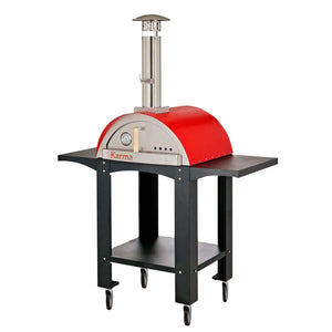 WPPO Karma 25" Stainless Steel Wood Fired Pizza Oven with Stand-Black