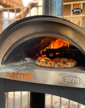 WPPO Karma 25" Stainless Steel Wood Fired Pizza Oven with Stand-